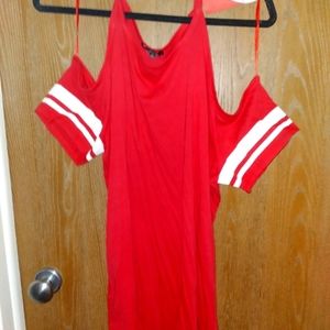NWOT red cold shoulder top.